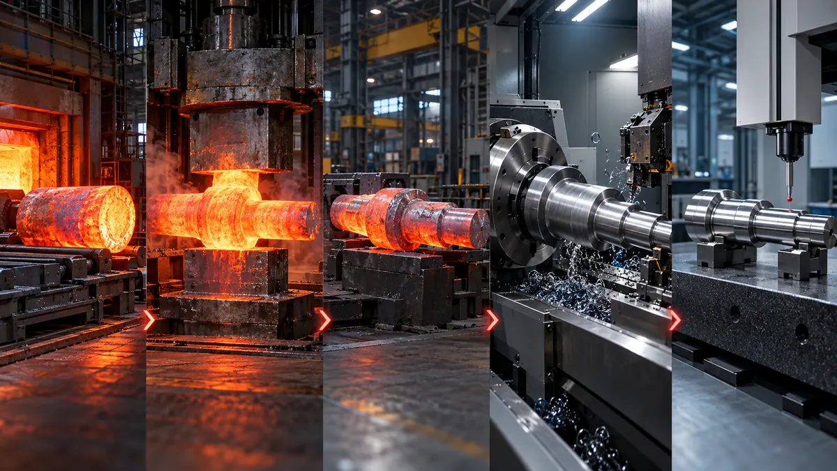 Forged Step Shaft Design: Transitions, Allowances and Testing technical concept visual for industrial forging buyers