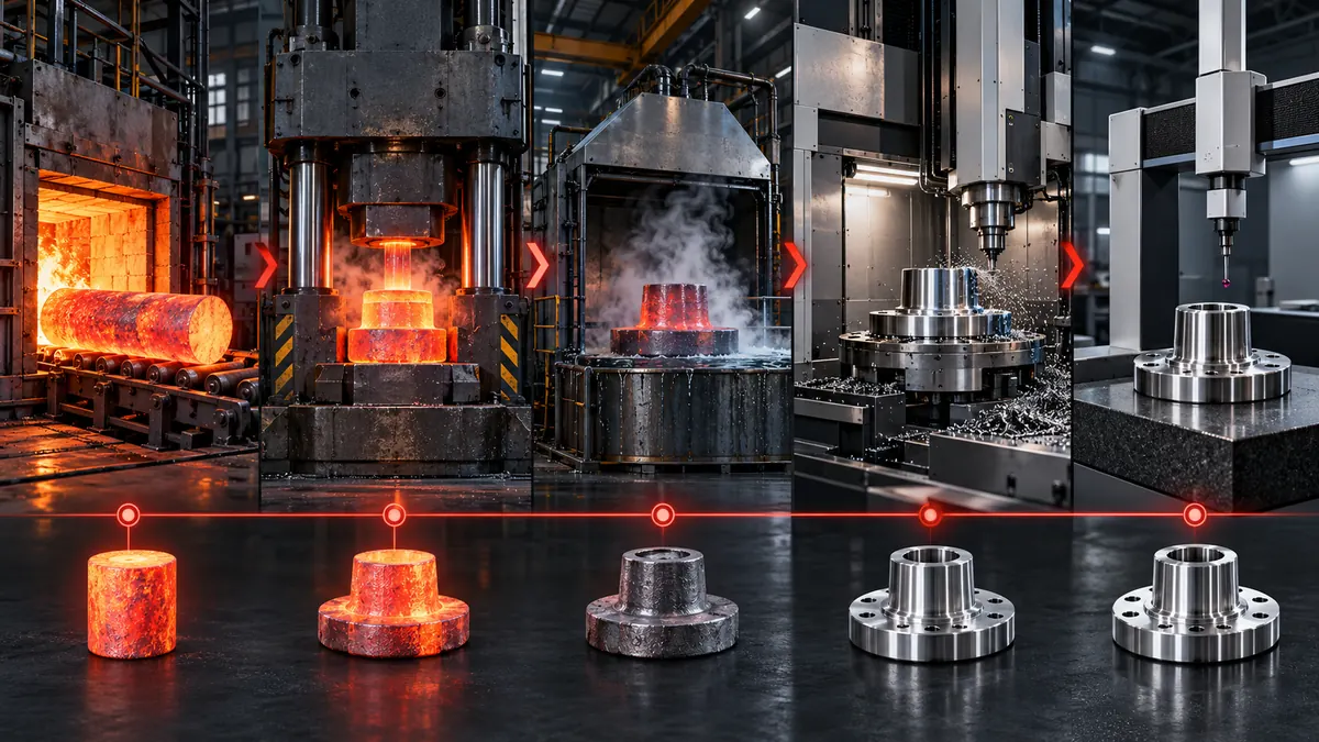 How Open-Die Forging Improves Grain Flow in Heavy Components technical concept visual for industrial forging buyers