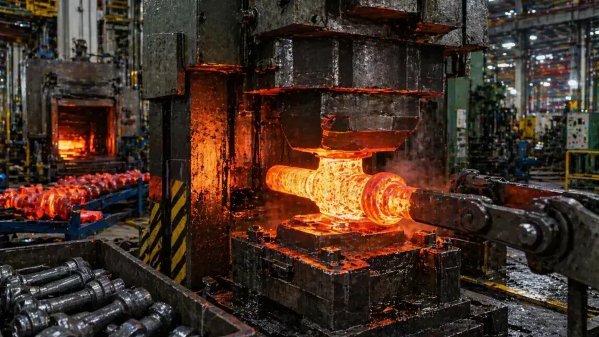 Near-Net Forging vs Rough Forging for Industrial Components technical concept visual for industrial forging buyers